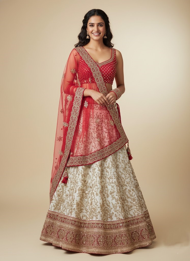 LEHENGAS-DUPION-SEMI-STICHED-KASH 201/3